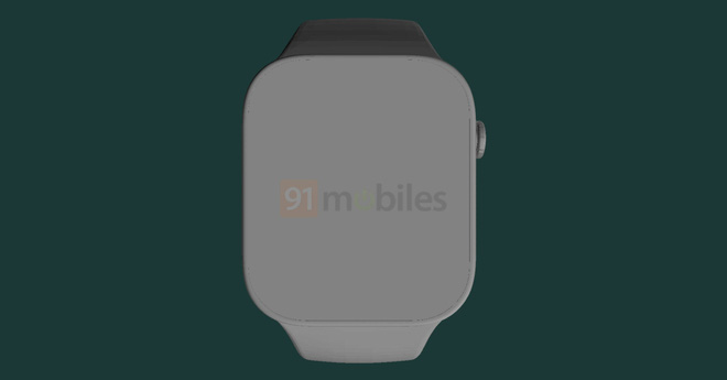 Apple Watch Series 7 vẫn có nút Digital Crown ở cạnh phải cùng với micro và phím bấm vật lý.